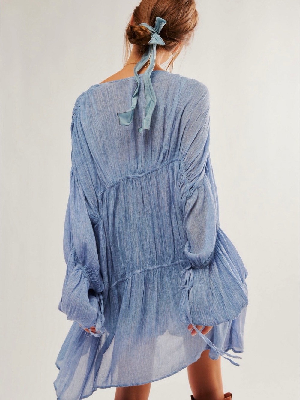 Free People Light Blue Gauze Swim Coverup - Picture 3 of 11